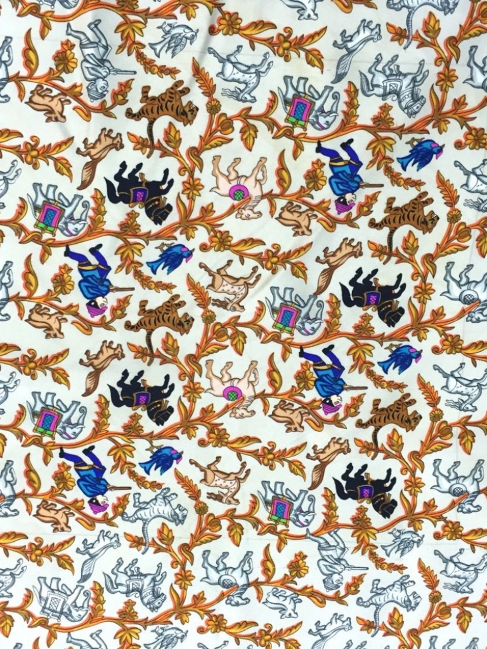 HERMES CHASSE EN INDE Carre 90 Silk 100% Scarf Multicolor - Picture 3 of 5